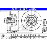 Bremsscheibe | ATE (24.0111-0184.2)