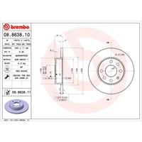 Bremsscheibe 'COATED DISC LINE' | BREMBO (08.8638.11)