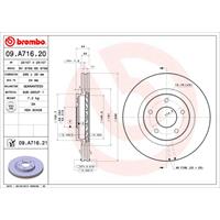 Remschijf COATED DISC LINE BREMBO, Remschijftype: Binnen geventileerd, u.a. für Nissan