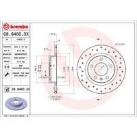 Remschijf BREMBO XTRA LINE BREMBO, Remschijftype: Geperforeerd, u.a. für Opel