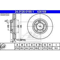 Bremsscheibe Vorderachse ATE 24.0126-0169.1