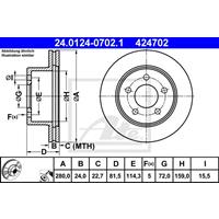 Bremsscheibe Vorderachse ATE 24.0124-0702.1