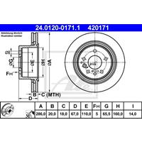 Bremsscheibe Hinterachse ATE 24.0120-0171.1