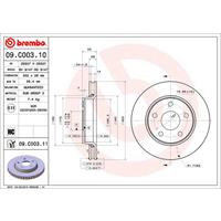 Remschijf COATED DISC LINE BREMBO, Remschijftype: Binnen geventileerd, u.a. für Jeep