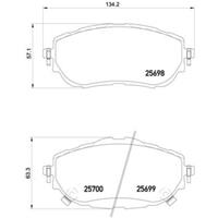 Remblokkenset, schijfrem BREMBO, u.a. für Toyota