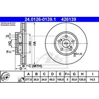 Bremsscheibe | ATE (24.0126-0139.1)