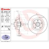 Remschijf BEARING DISC LINE BREMBO, Remschijftype: Massief, u.a. für Renault