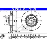 Bremsscheibe 'PowerDisc' | ATE (24.0322-0152.1)