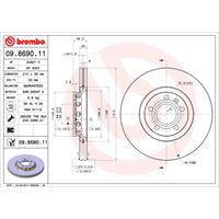 Remschijf COATED DISC LINE BREMBO, Remschijftype: Binnen geventileerd, u.a. für Audi, Skoda, VW, Seat