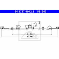 Seilzug, Feststellbremse hinten links ATE 24.3727-1942.2