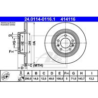 Bremsscheibe | ATE (24.0114-0116.1)