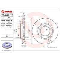 Remschijf COATED DISC LINE BREMBO, Remschijftype: Binnen geventileerd, u.a. für Toyota