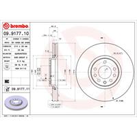 Remschijf COATED DISC LINE BREMBO, Remschijftype: Binnen geventileerd, u.a. für Saab, Vauxhall, Opel, Cadillac