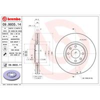 BREMBO Remschijven PEUGEOT,CITROËN 09.9935.11 1606308280,1618859580,4246C0 Remschijf 424933,424985,9687602180,9809266280,1606308280,1618859580,4246P5