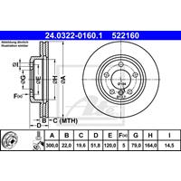 Bremsscheibe 'PowerDisc' | ATE (24.0322-0160.1)