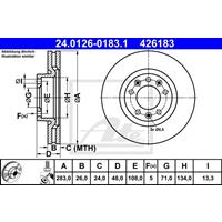 Bremsscheibe | ATE (24.0126-0183.1)