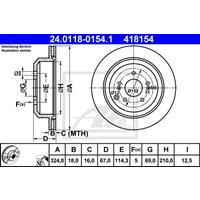 Bremsscheibe | ATE (24.0118-0154.1)