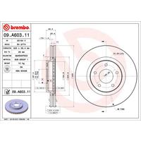 Remschijf COATED DISC LINE BREMBO, Remschijftype: Binnen geventileerd: , u.a. für Jaguar