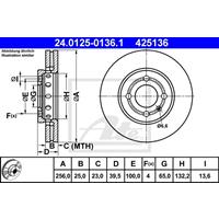 Bremsscheibe Vorderachse ATE 24.0125-0136.1