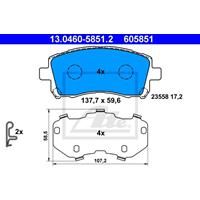 Bremsbelagsatz, Scheibenbremse ATE 13.0460-5851.2