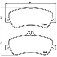 Remblokkenset, schijfrem BREMBO, u.a. für Mercedes-Benz