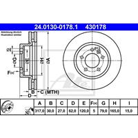 Bremsscheibe | ATE (24.0130-0178.1)