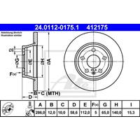 Bremsscheibe | ATE (24.0112-0175.1)