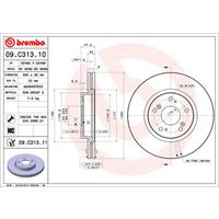 Remschijf COATED DISC LINE BREMBO, Remschijftype: Binnen geventileerd, u.a. für Honda