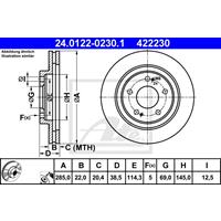 Bremsscheibe Vorderachse ATE 24.0122-0230.1