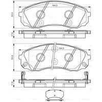 Remblokkenset, schijfrem BOSCH, u.a. für Hyundai, KIA