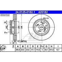 Bremsscheibe | ATE (24.0125-0182.1)