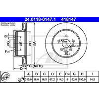 Bremsscheibe | ATE (24.0118-0147.1)