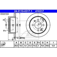 Bremsscheibe Hinterachse ATE 24.0110-0317.1