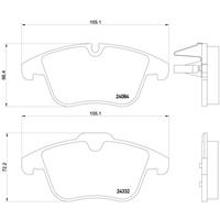 Remblokkenset, schijfrem BREMBO, u.a. für Peugeot, Citroën