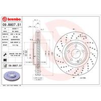 Remschijf COATED DISC LINE BREMBO, Remschijftype: Geperforeerd / Geventileerd, u.a. für Mercedes-Benz