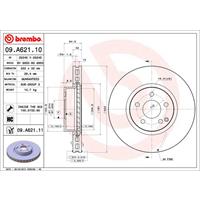 Remschijf COATED DISC LINE BREMBO, Remschijftype: Binnen geventileerd, u.a. für Mercedes-Benz