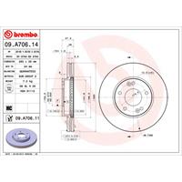 Remschijf COATED DISC LINE BREMBO, Remschijftype: Binnen geventileerd, u.a. für KIA