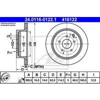 Bremsscheibe | ATE (24.0116-0121.1)