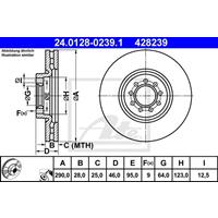 Bremsscheibe | ATE (24.0128-0239.1)