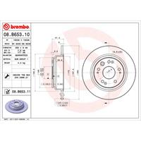 Bremsscheibe Hinterachse Brembo 08.B653.11