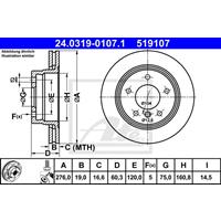 Bremsscheibe 'PowerDisc' | ATE (24.0319-0107.1)