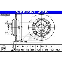 Bremsscheibe | ATE (24.0111-0145.1)