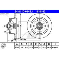 Bremsscheibe Vorderachse ATE 24.0110-0142.1