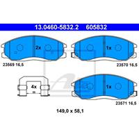 Remblokkenset, schijfrem ATE, u.a. für Ssangyong, Hyundai, Daewoo