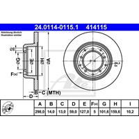 Bremsscheibe | ATE (24.0114-0115.1)