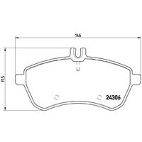 Remblokkenset, schijfrem DIRECTIONAL BRAKE PADS BREMBO, u.a. für Mercedes-Benz