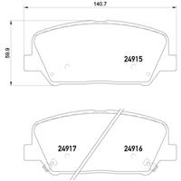 Remblokkenset, schijfrem BREMBO, u.a. für KIA, Hyundai