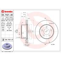 Bremsscheibe 'COATED DISC LINE' | BREMBO (09.7421.81)