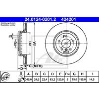 Bremsscheibe | ATE (24.0124-0201.2)