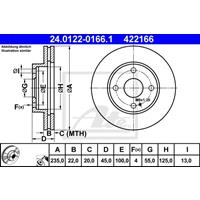 Bremsscheibe Vorderachse ATE 24.0122-0166.1